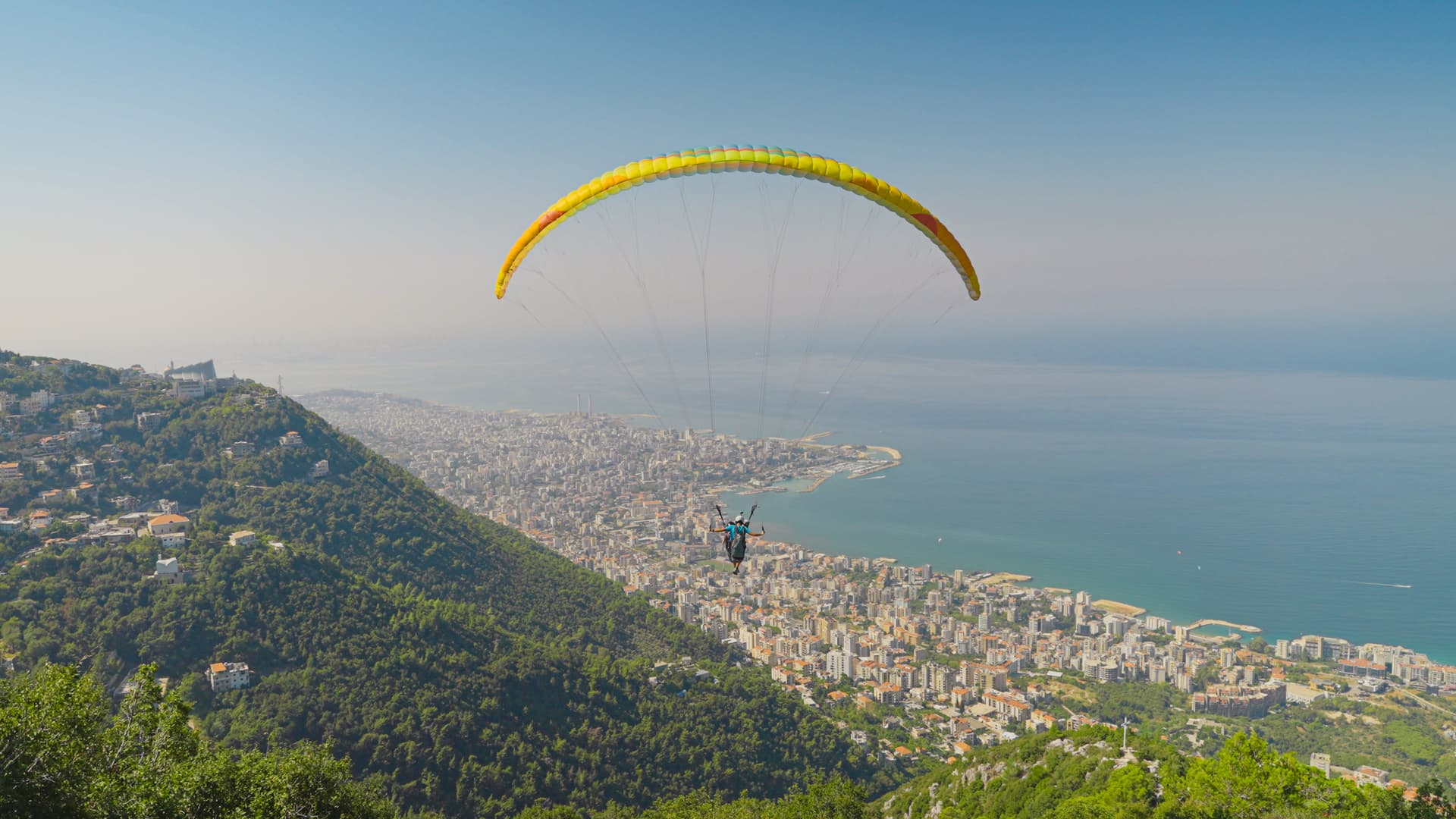 Scenic paragliding photo