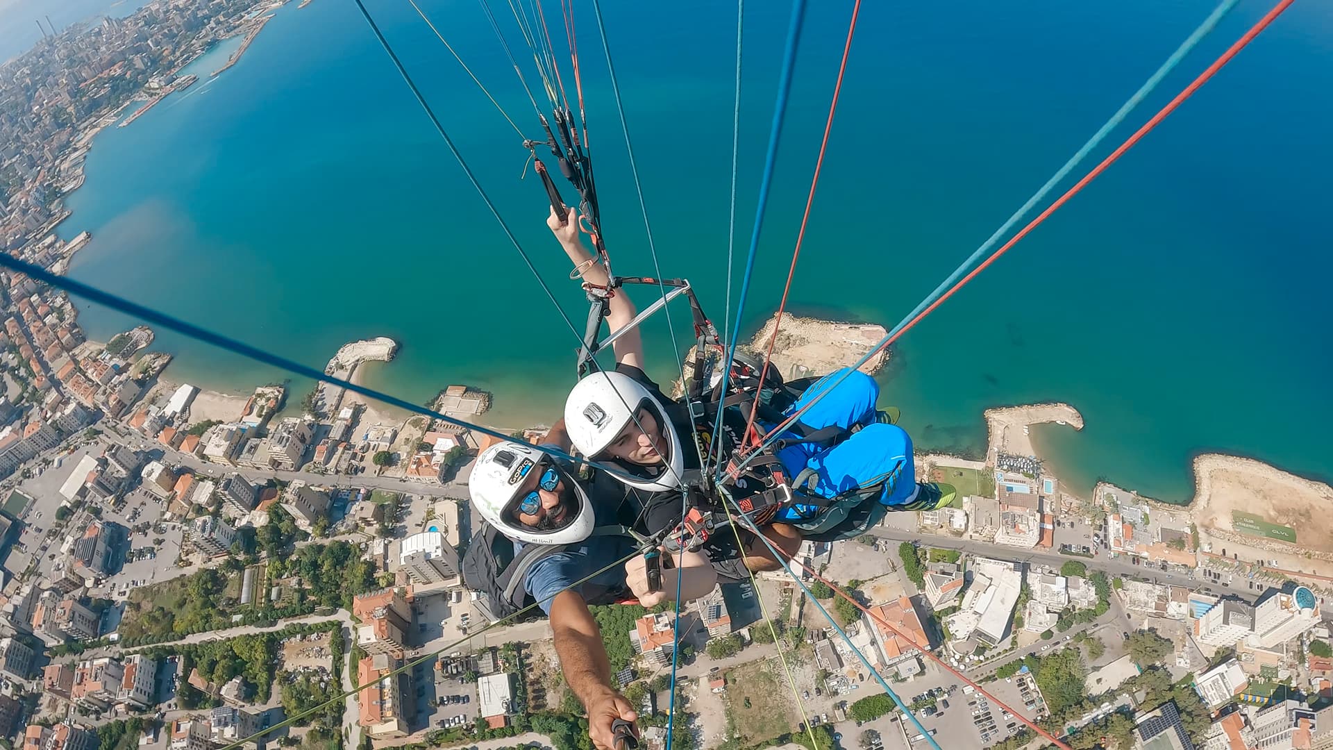 View from above while paragliding